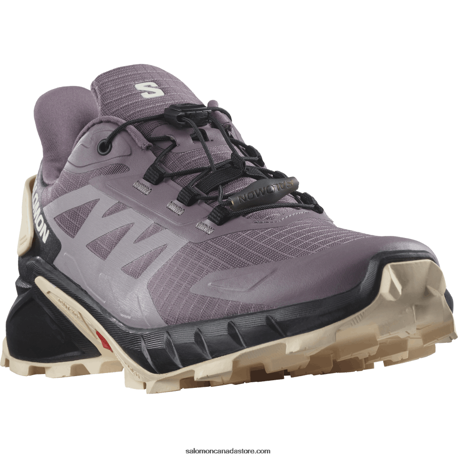 Women\'s Trail Running Shoes - Supercross 4 Salomon Moonscape/Black/Tender Peach X6B4FZ1545