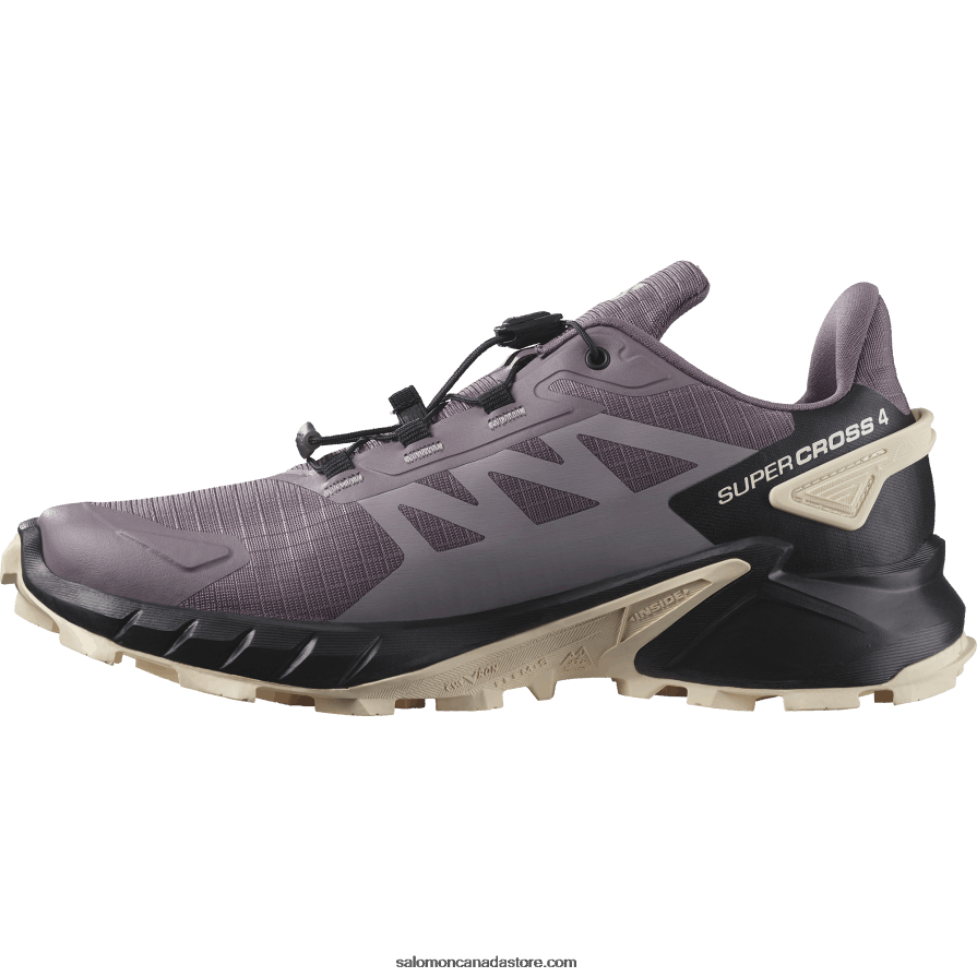 Women\'s Trail Running Shoes - Supercross 4 Salomon Moonscape/Black/Tender Peach X6B4FZ1545