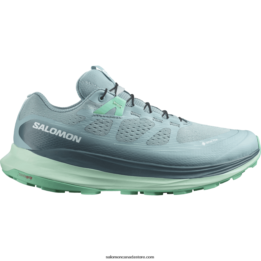 Women's Trail Running Shoes - Ultra Glide 2 Gore-Tex Salomon Stone Blue/Yucca/Biscay Green X6B4FZ1521