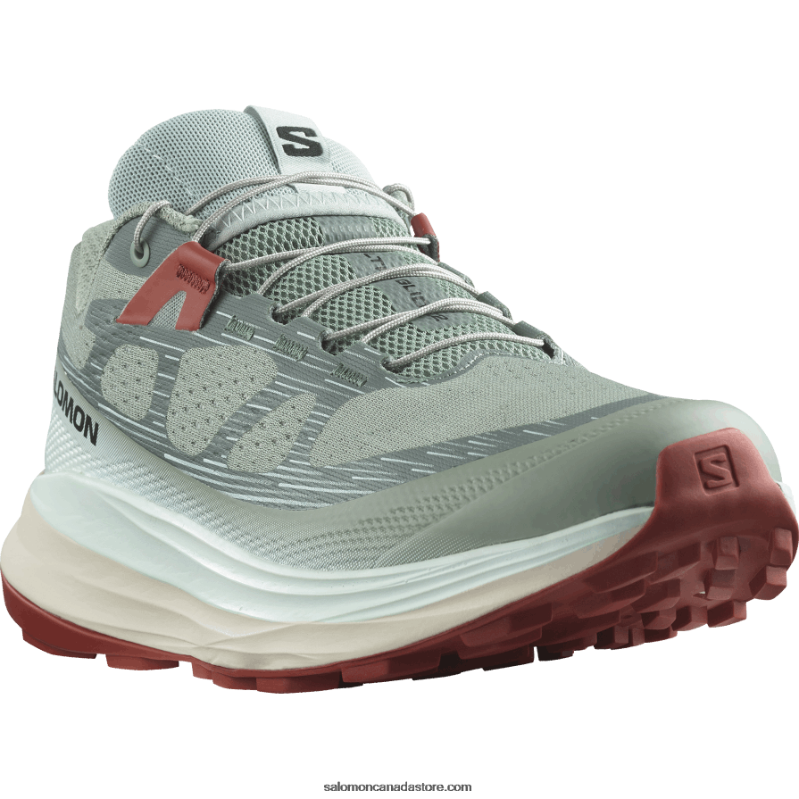 Women\'s Trail Running Shoes - Ultra Glide 2 Salomon Lily Pad/Bleached Aqua/Hot Sauce X6B4FZ1489