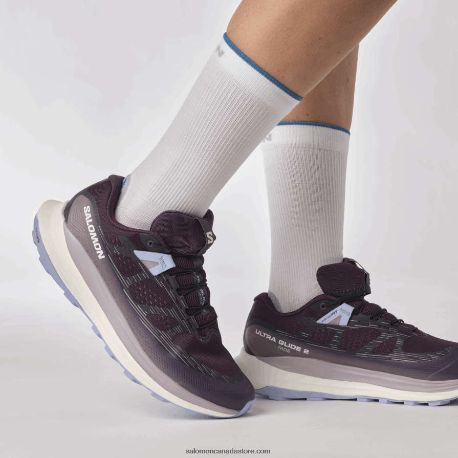 Women\'s Trail Running Shoes - Ultra Glide 2 Wide Salomon Nightshade/Vanilla Ice/Serenity X6B4FZ1525