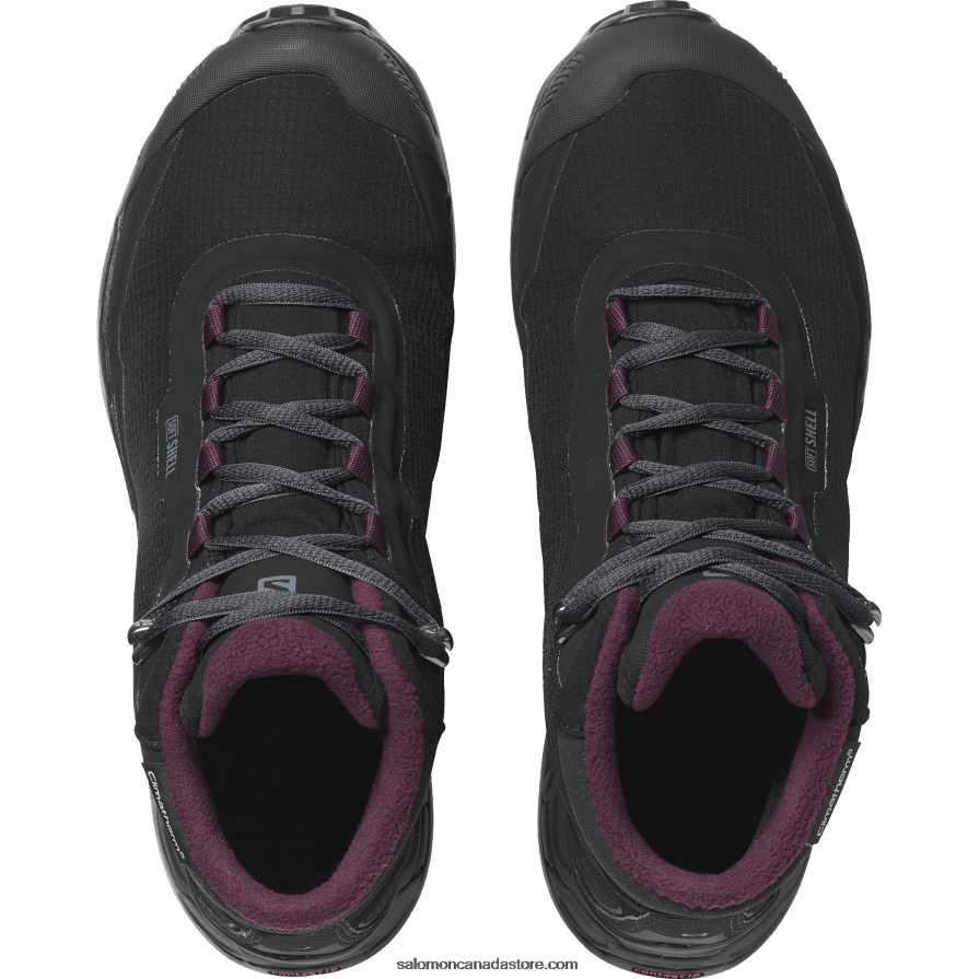 Women\'s Winter Boots - Shelter Clima Waterproof Salomon Black/Ebony/Wine Tasting X6B4FZ782
