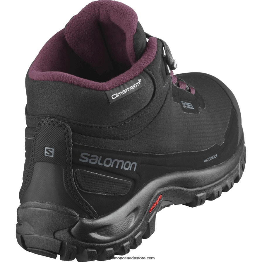 Women\'s Winter Boots - Shelter Clima Waterproof Salomon Black/Ebony/Wine Tasting X6B4FZ782