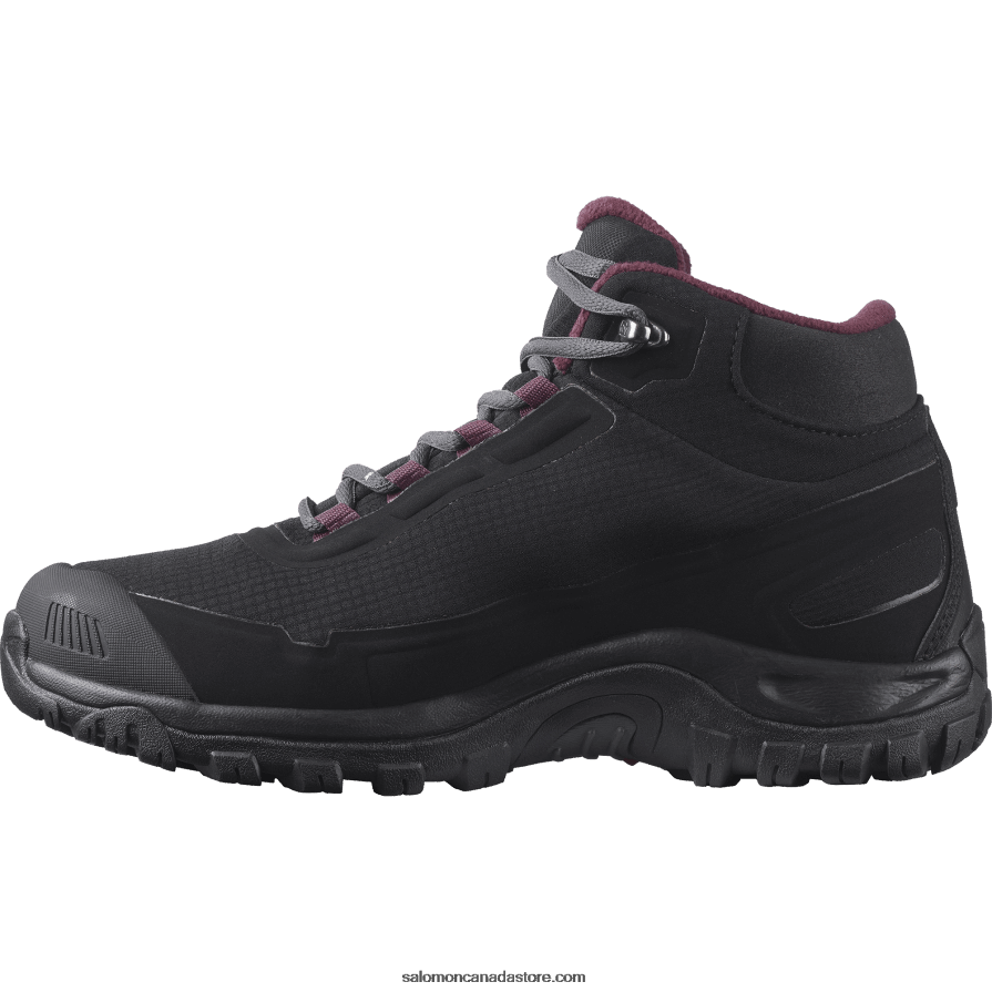 Women\'s Winter Boots - Shelter Clima Waterproof Salomon Black/Ebony/Wine Tasting X6B4FZ782