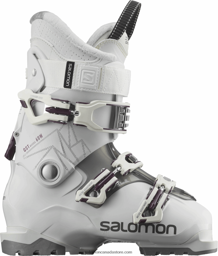 Women's All-Mountain Boots - Qst Access 60 Salomon White/Anthracite Translucent/Burgendy X6B4FZ1041
