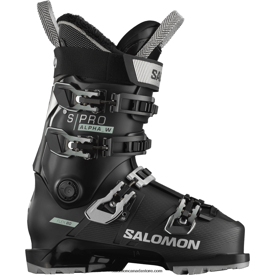 Women's On-Piste Boots - S/Pro Alpha 80 Salomon Black/White Moss/Silver X6B4FZ1038