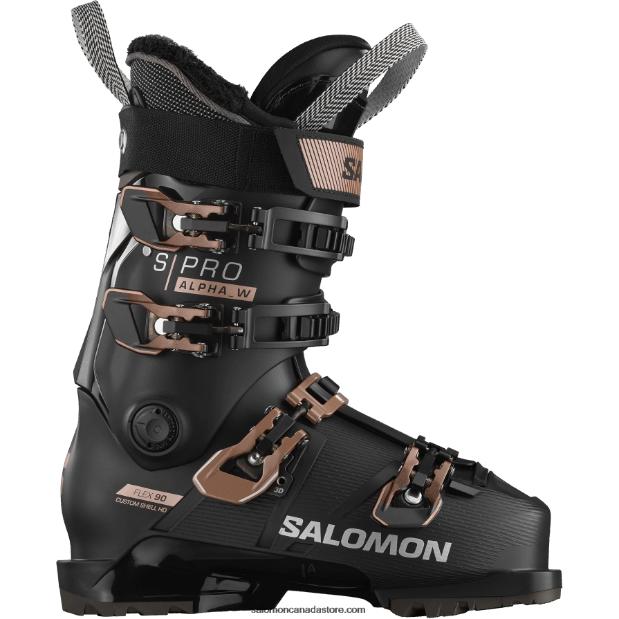 Women's On-Piste Boots - S/Pro Alpha 90 Salomon Black/Pink Gold Metallic/Silver X6B4FZ1029