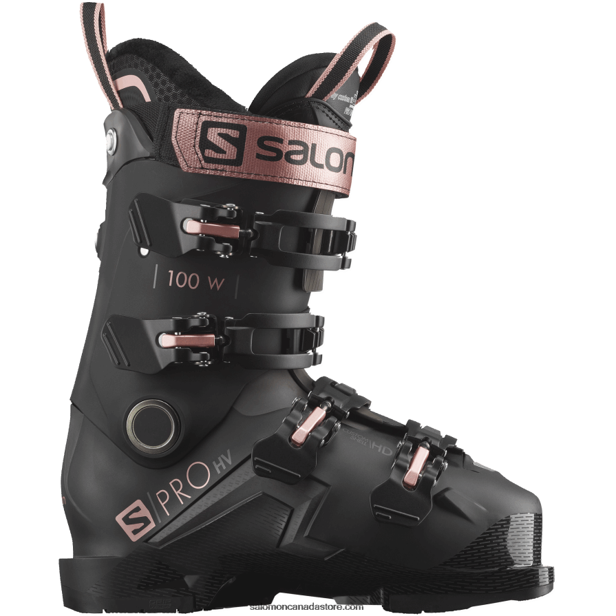 Women's On-Piste Boots - S/Pro Hv 100 Salomon Black/Rose Gold/Belluga X6B4FZ1033
