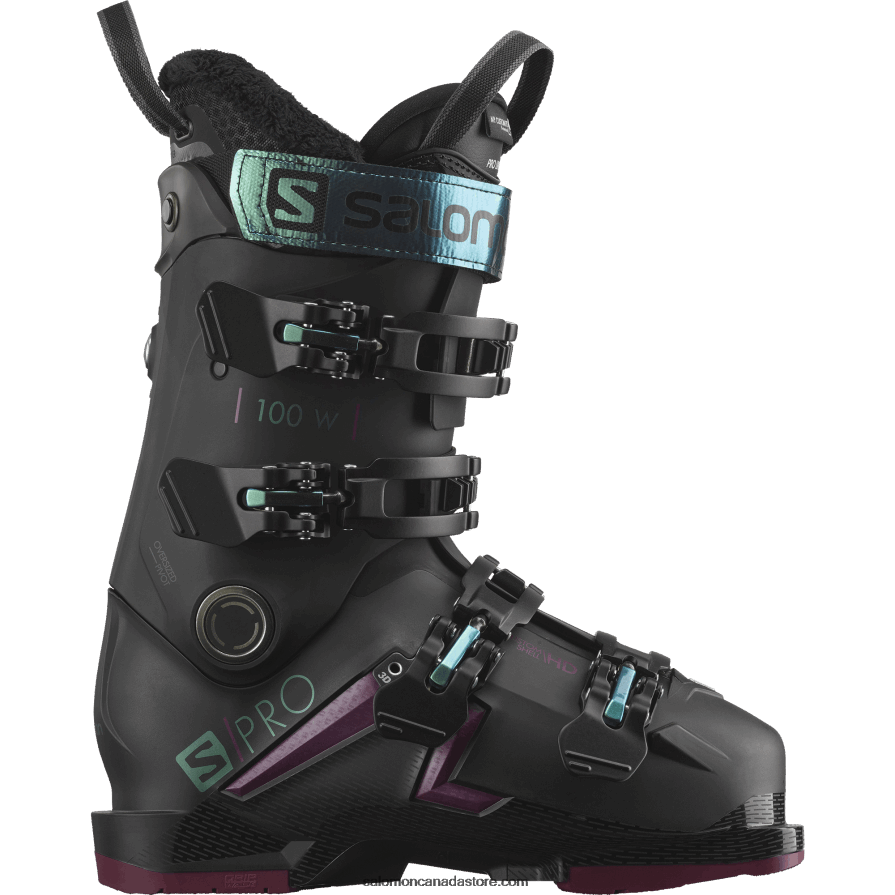 Women's On-Piste Boots - S/Pro Mv 100 Salomon Black/Burgandy/Shift Green X6B4FZ1030