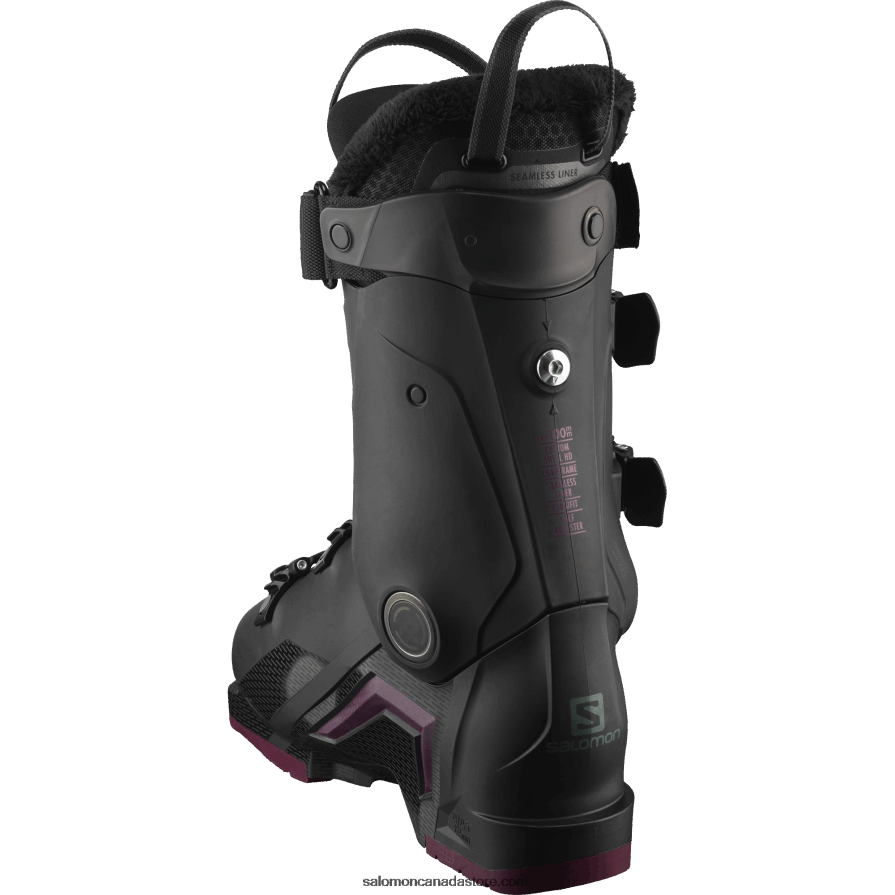 Women\'s On-Piste Boots - S/Pro Mv 100 Salomon Black/Burgandy/Shift Green X6B4FZ1030