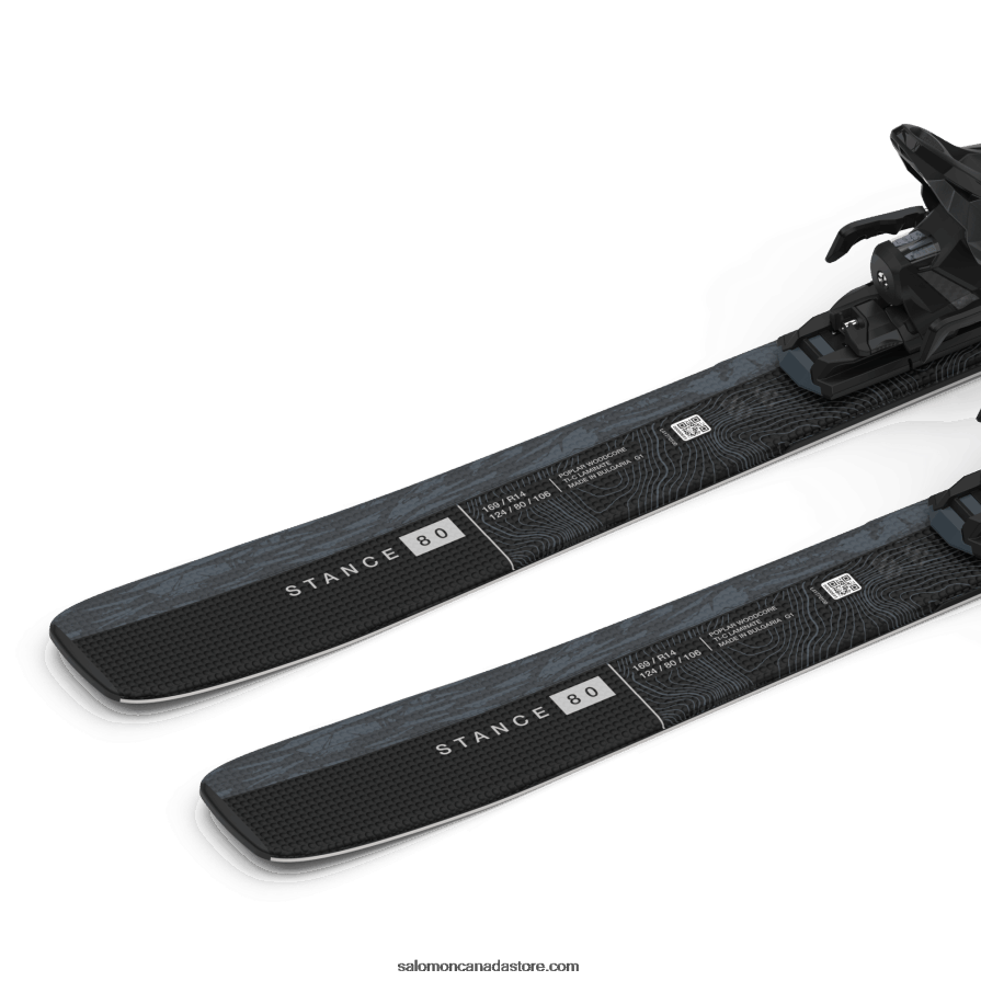 Women\'s All-Mountain Ski Package - Stance 80 (And M11) Salomon Bering Sea Metallic/Black/Silver X6B4FZ1026