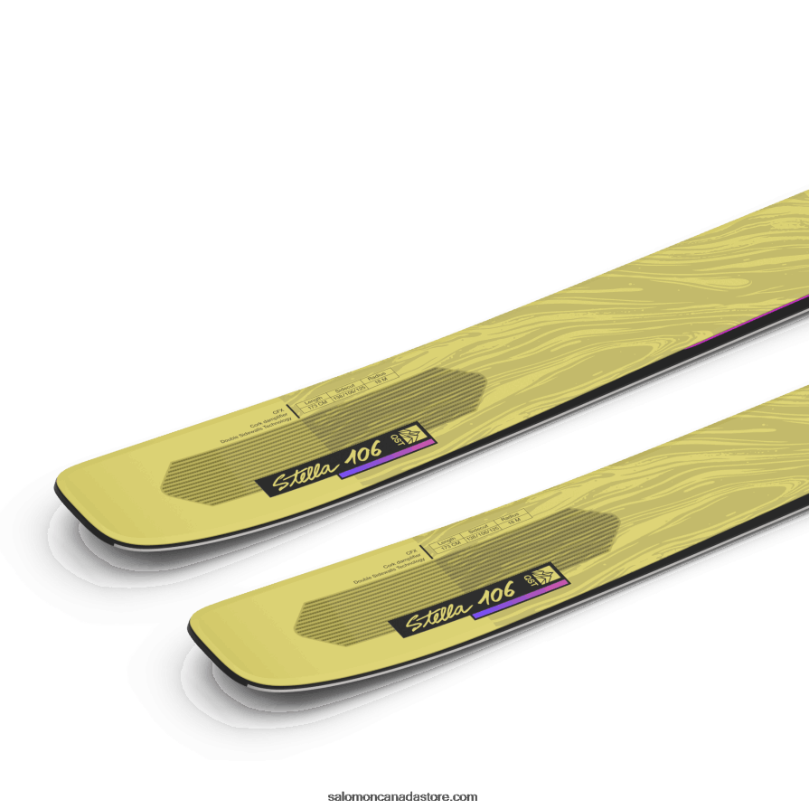 Women\'s All-Mountain Skis - Qst Stella 106 Salomon Yellow Pear/Neon Pink X6B4FZ1012