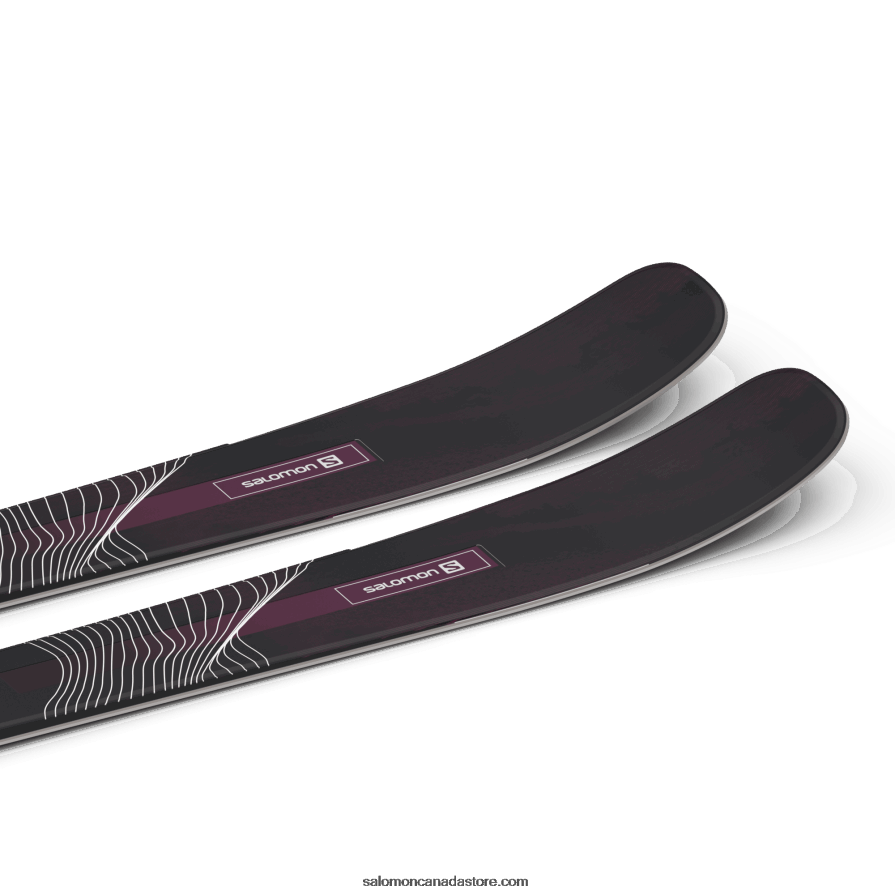 Women\'s All-Mountain Skis - Stance 84 Salomon Black/Bordeau X6B4FZ1003