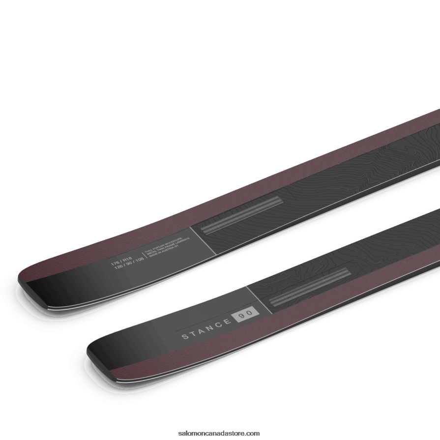 Women\'s All-Mountain Skis - Stance 90 Salomon Black/Burgandy Metallic X6B4FZ1007