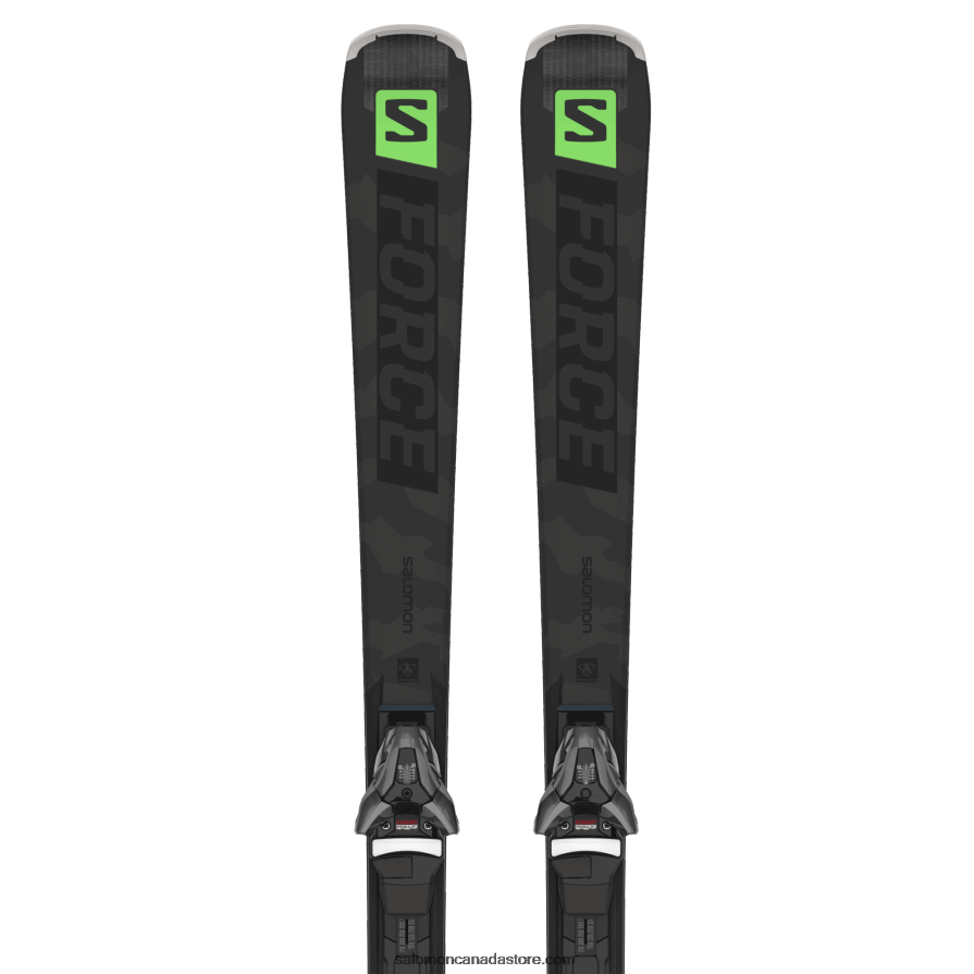 Women's On-Piste Ski Package - S/Force Ti.76 (And Z12) Salomon Black/Pastel Neon Green 1/Castelrock X6B4FZ1024