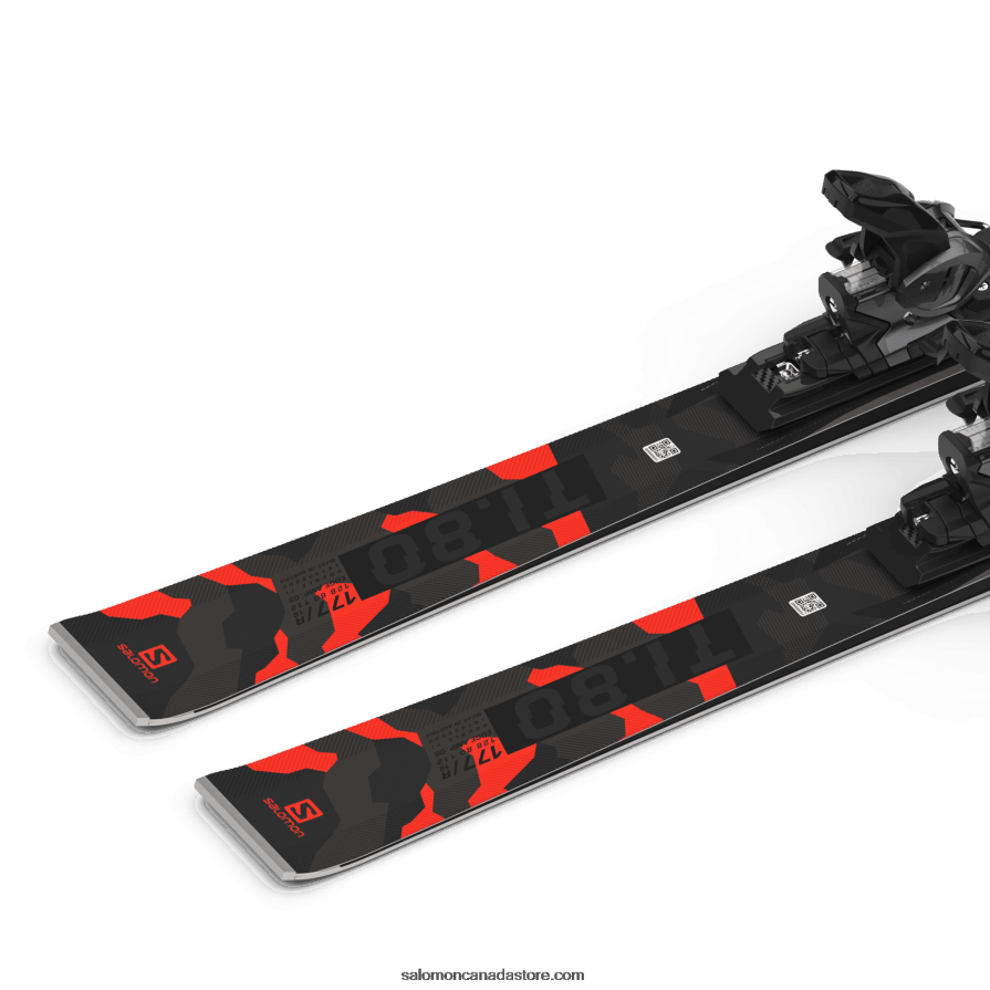 Women\'s On-Piste Ski Package - S/Force Ti.80 (And Z12) Salomon Black/Neon Coral/Castelrock X6B4FZ1023