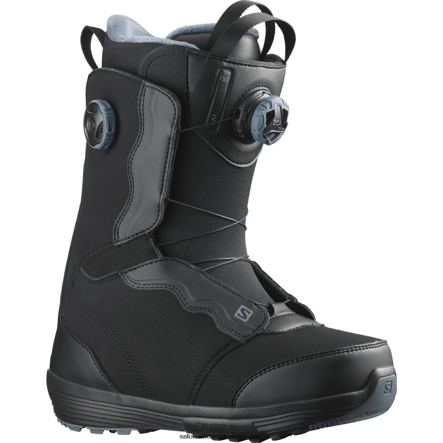 Women's Snowboard Boots - Ivy Boa Salomon Black/Stormy Weather X6B4FZ1320