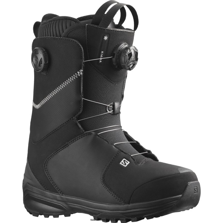 Women's Snowboard Boots - Kiana Dual Boa Salomon Black/Silver X6B4FZ1316