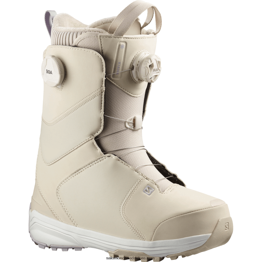 Women's Snowboard Boots - Kiana Dual Boa Salomon Rainy Day/Jacaranda/White X6B4FZ1317