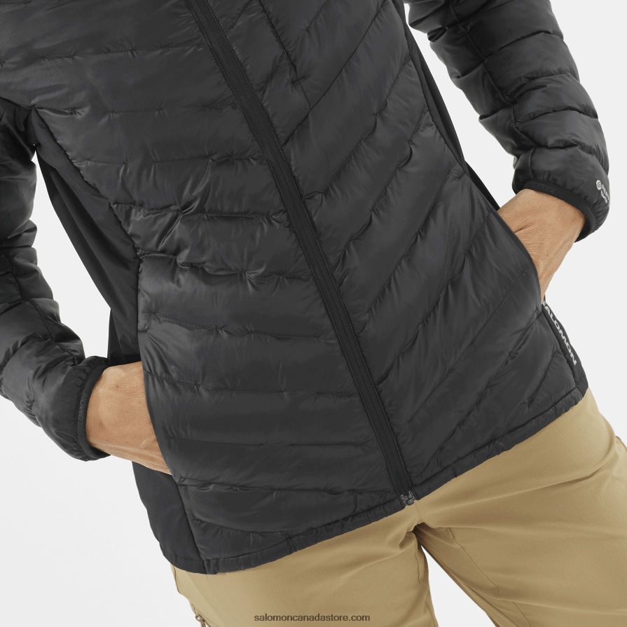 Women\'s Insulated Jacket Hoodie - Outline Primaloft Salomon Deep Black X6B4FZ835