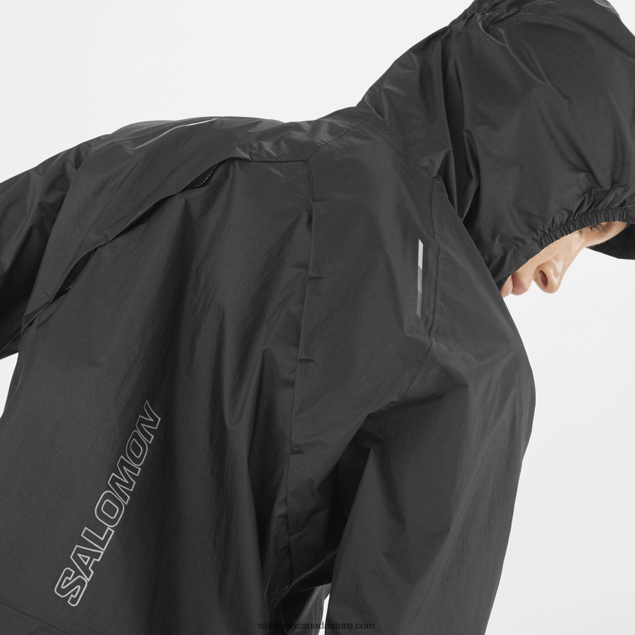 Women\'s Shell Jacket - Bonatti Waterproof Salomon Deep Black X6B4FZ838