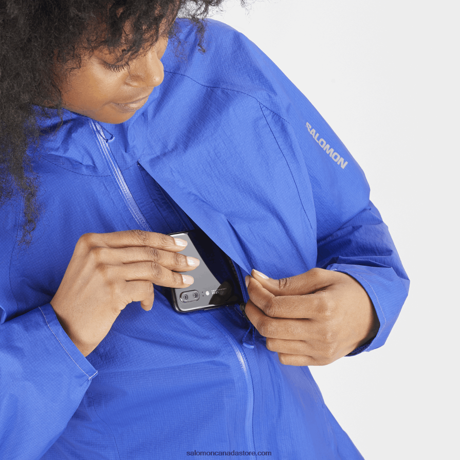 Women\'s Shell Jacket - Bonatti Waterproof Salomon Nautical Blue X6B4FZ842