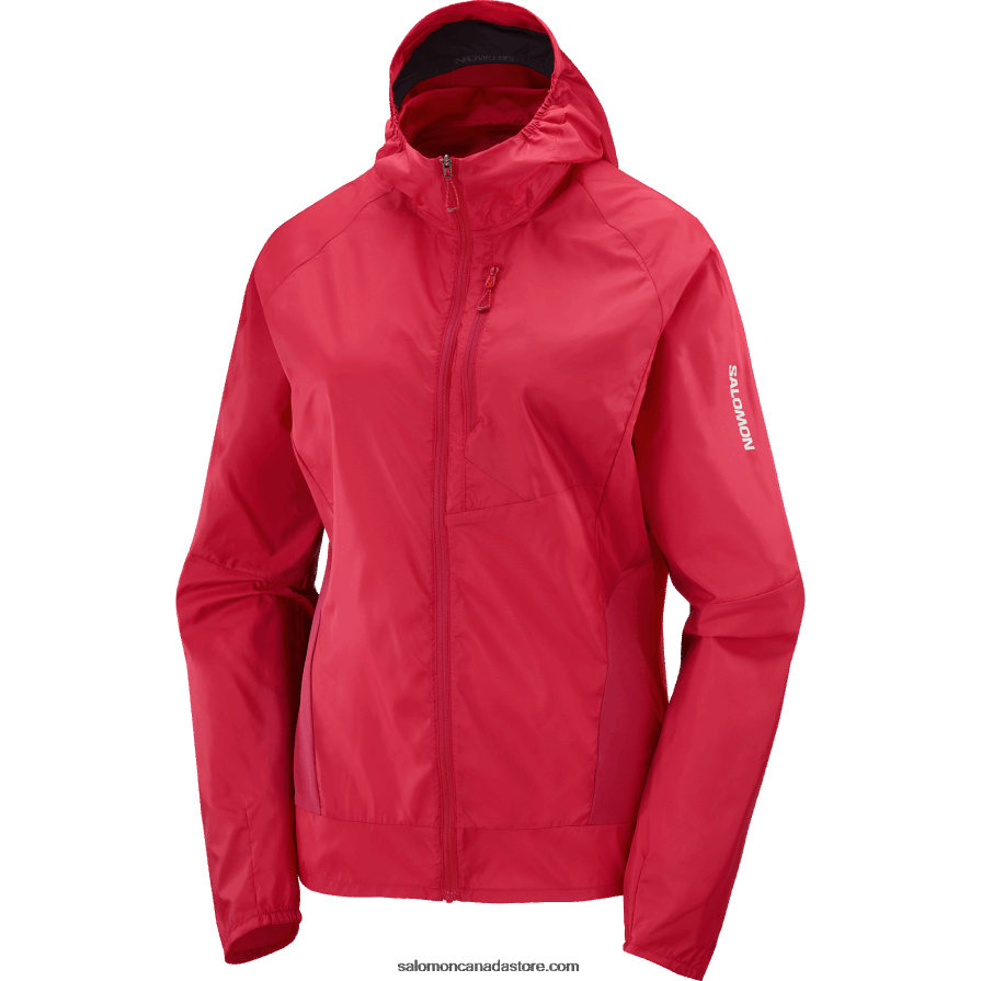 Women\'s Wind Jacket - Bonatti Cross Wind Salomon Jalapeno Red X6B4FZ851
