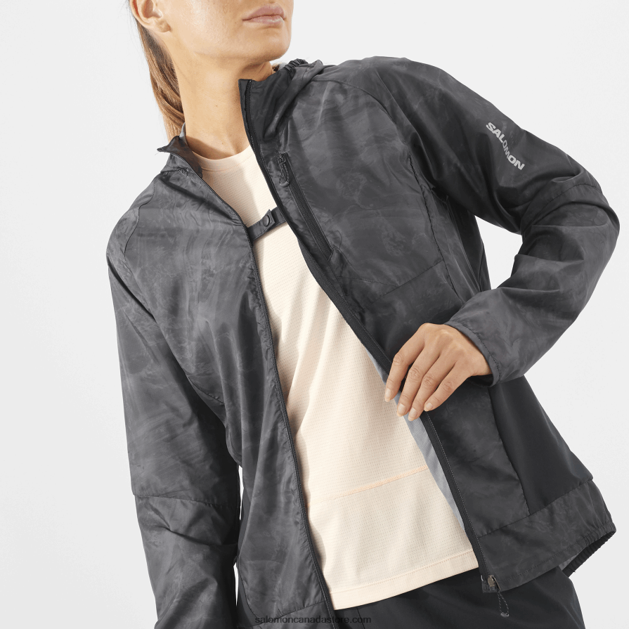 Women\'s Wind Jacket - Bonatti Cross Wind Salomon Periscope/Ao/Deep Black X6B4FZ854