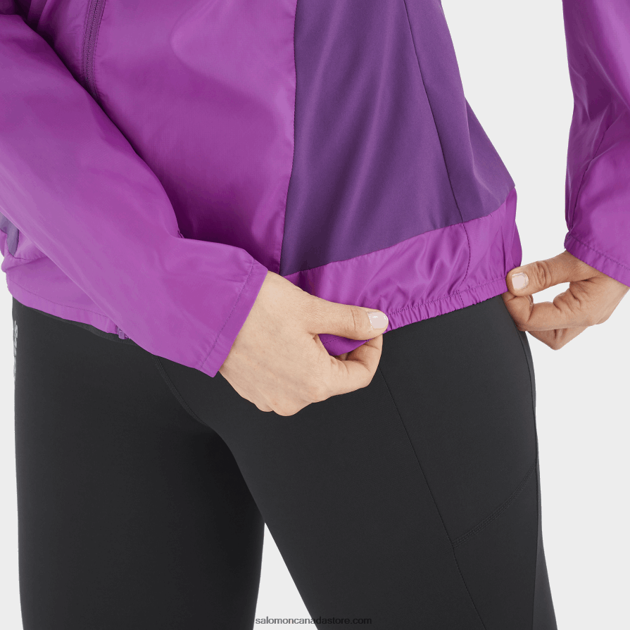 Women\'s Wind Jacket - Bonatti Cross Wind Salomon Sparkling Grape X6B4FZ856
