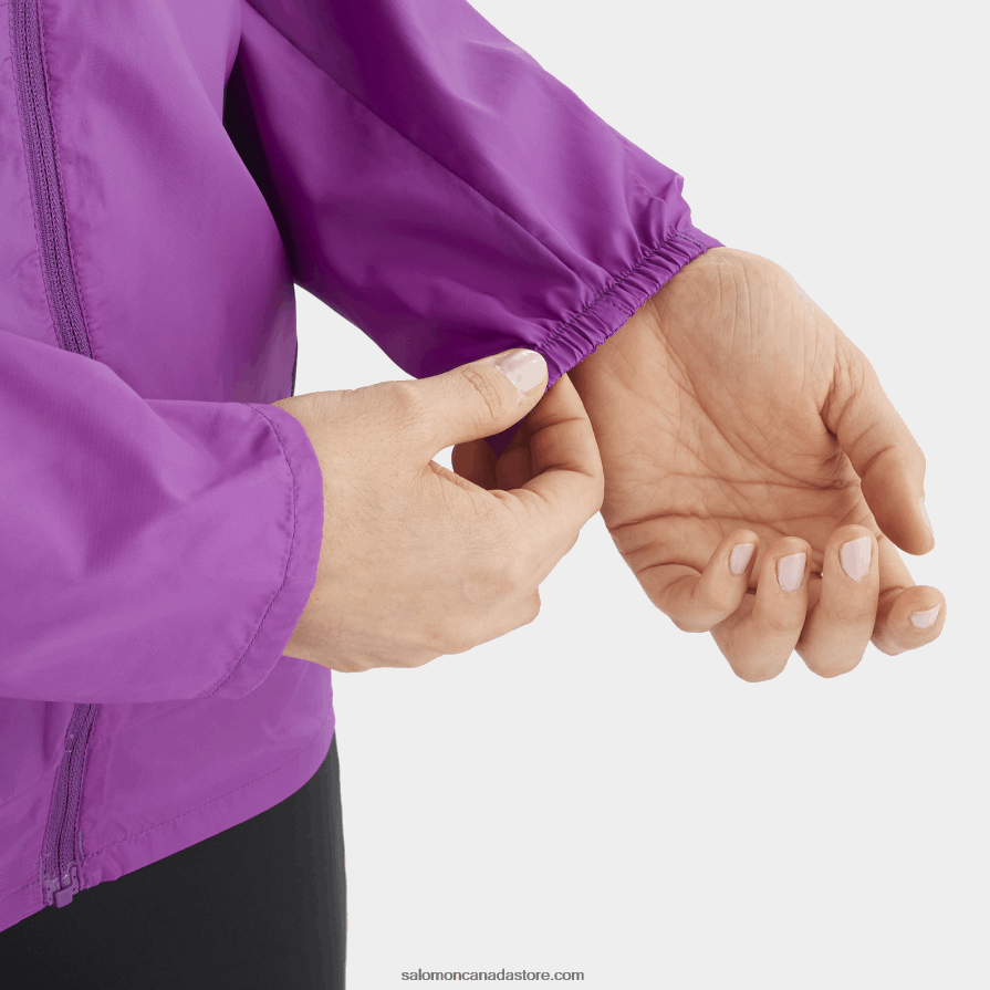 Women\'s Wind Jacket - Bonatti Cross Wind Salomon Sparkling Grape X6B4FZ856