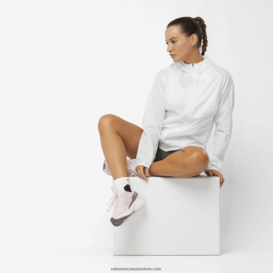 Women\'s Wind Jacket - Bonatti Cross Wind Salomon White X6B4FZ853