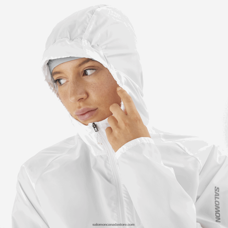 Women\'s Wind Jacket - Bonatti Cross Wind Salomon White X6B4FZ853