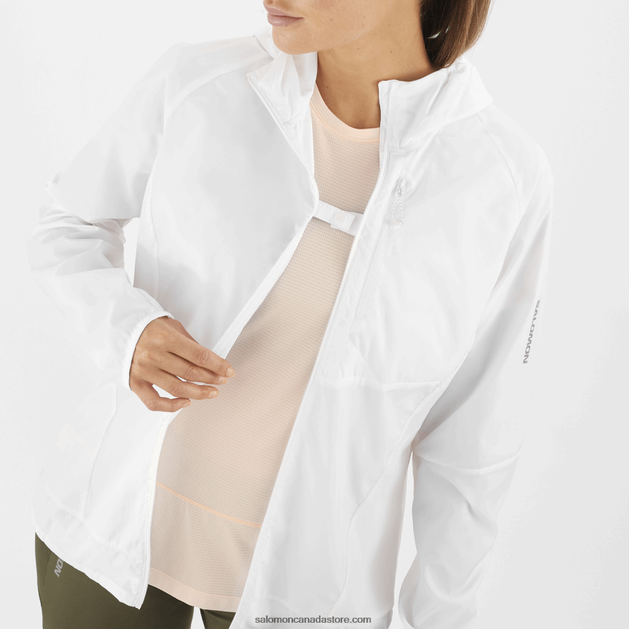Women\'s Wind Jacket - Bonatti Cross Wind Salomon White X6B4FZ853