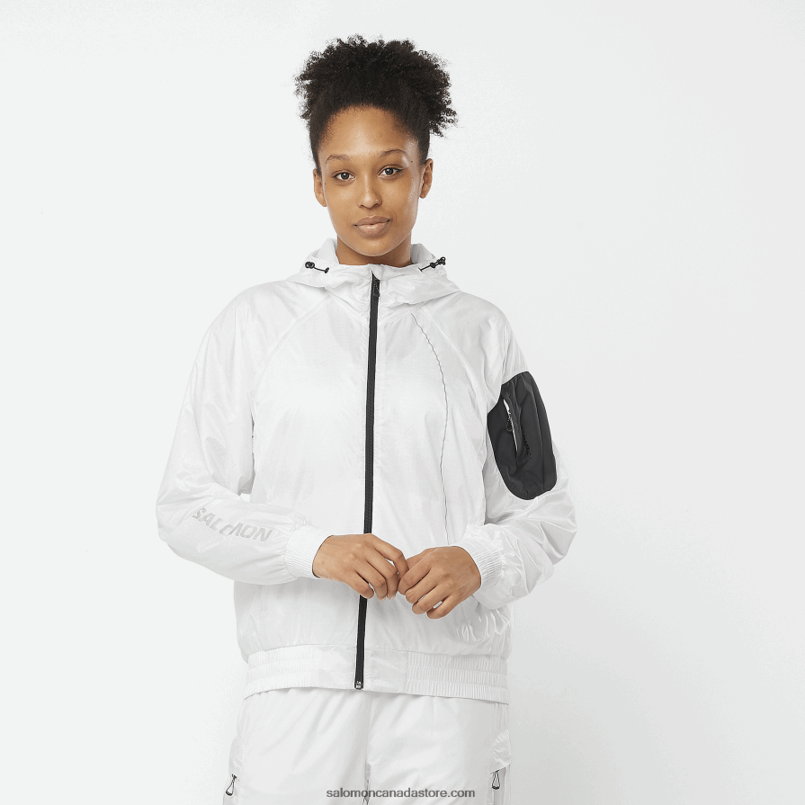 Women's Wind Jacket - Equipe Salomon White/Deep Black X6B4FZ833