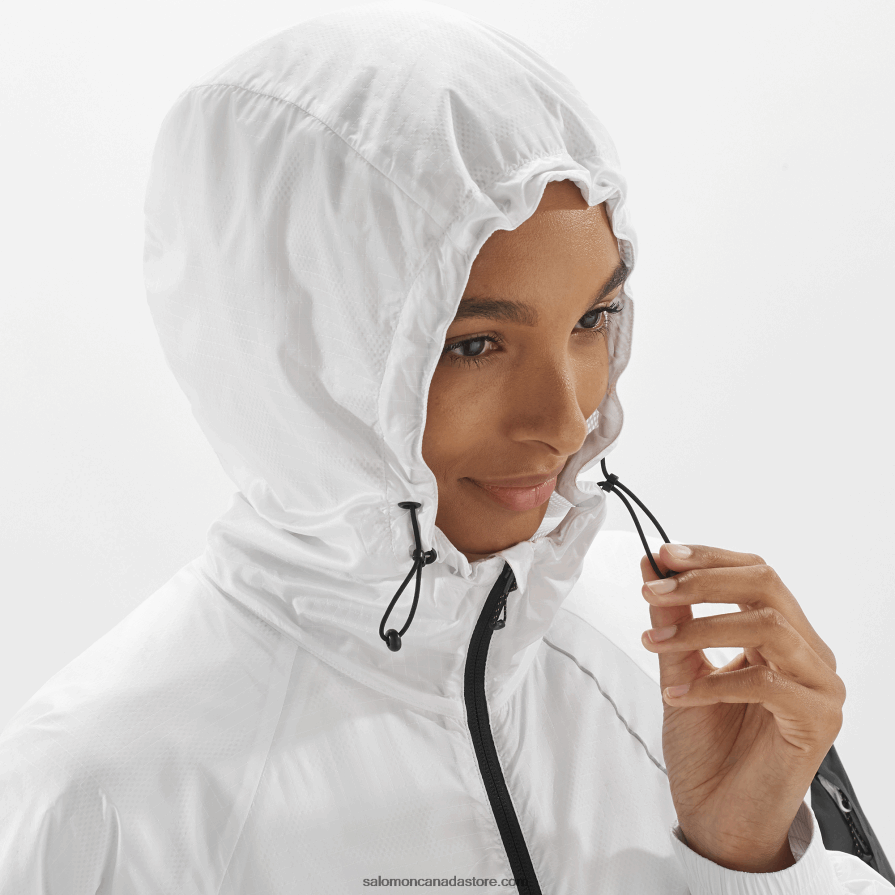 Women\'s Wind Jacket - Equipe Salomon White/Deep Black X6B4FZ833