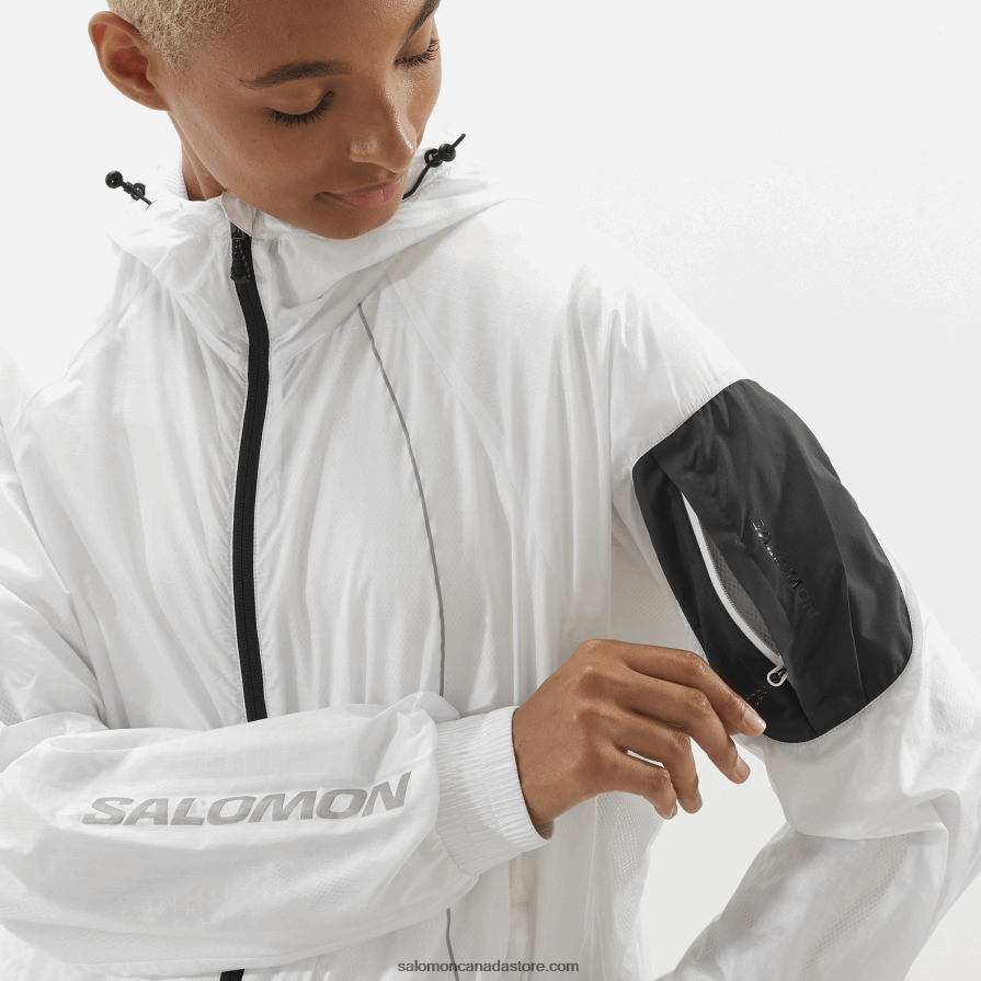 Women\'s Wind Jacket - Equipe Salomon White/Deep Black X6B4FZ833