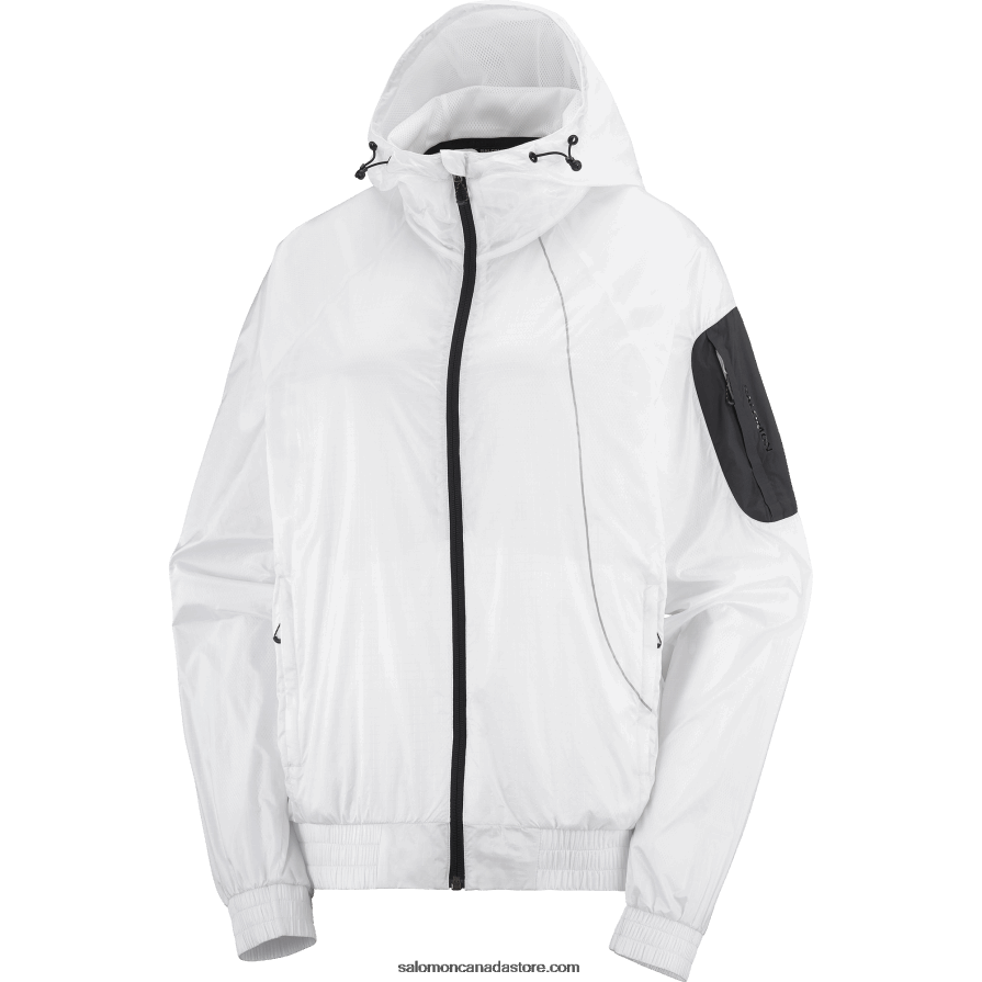 Women\'s Wind Jacket - Equipe Salomon White/Deep Black X6B4FZ833