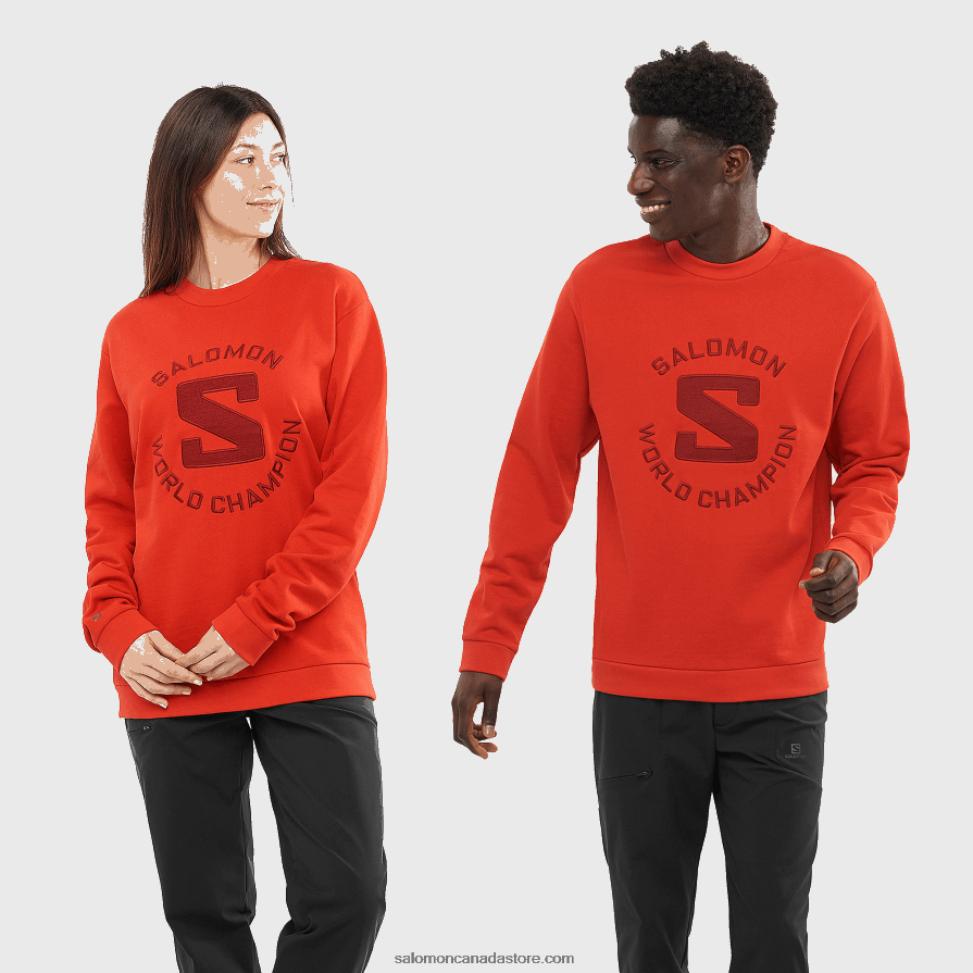 Women\'s Crewneck Pullover - Outlife Logo Summer Salomon Aura Orange X6B4FZ875