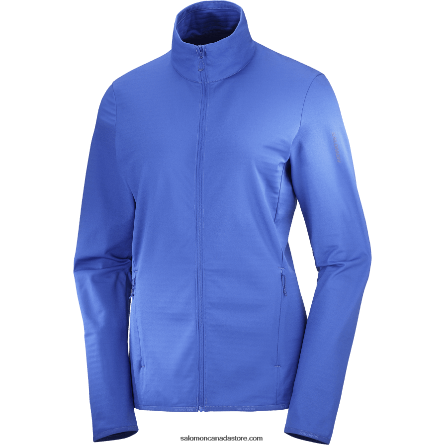 Women\'s Full Zip Midlayer Jacket - Essential Lightwarm Salomon Nautical Blue X6B4FZ866