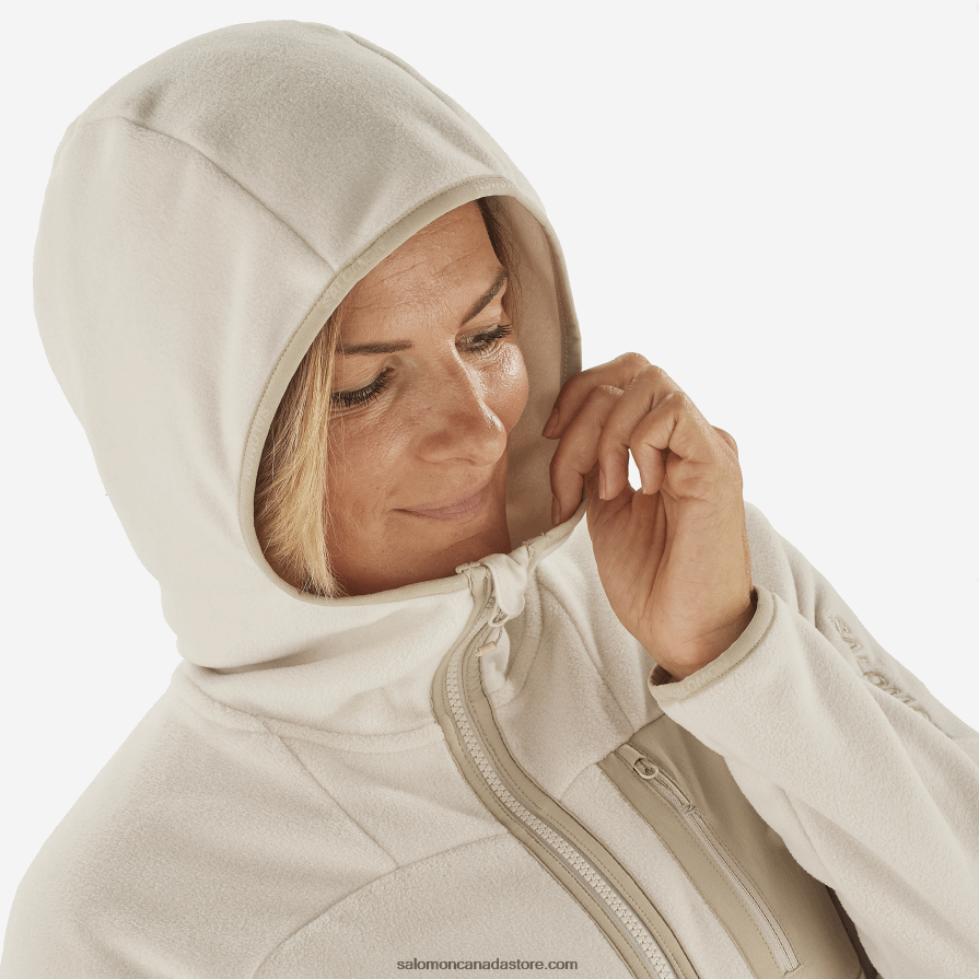 Women\'s Midlayer Jacket Hoodie - Outline Polartec Salomon Rainy Day/Plaza Taupe X6B4FZ862