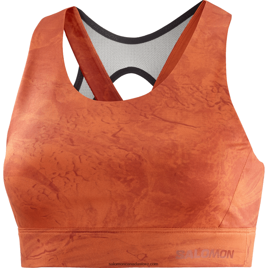 Women\'s Sports Bra - Cross Run Salomon Burnt Ochre/Burnt Henna/Ao X6B4FZ933