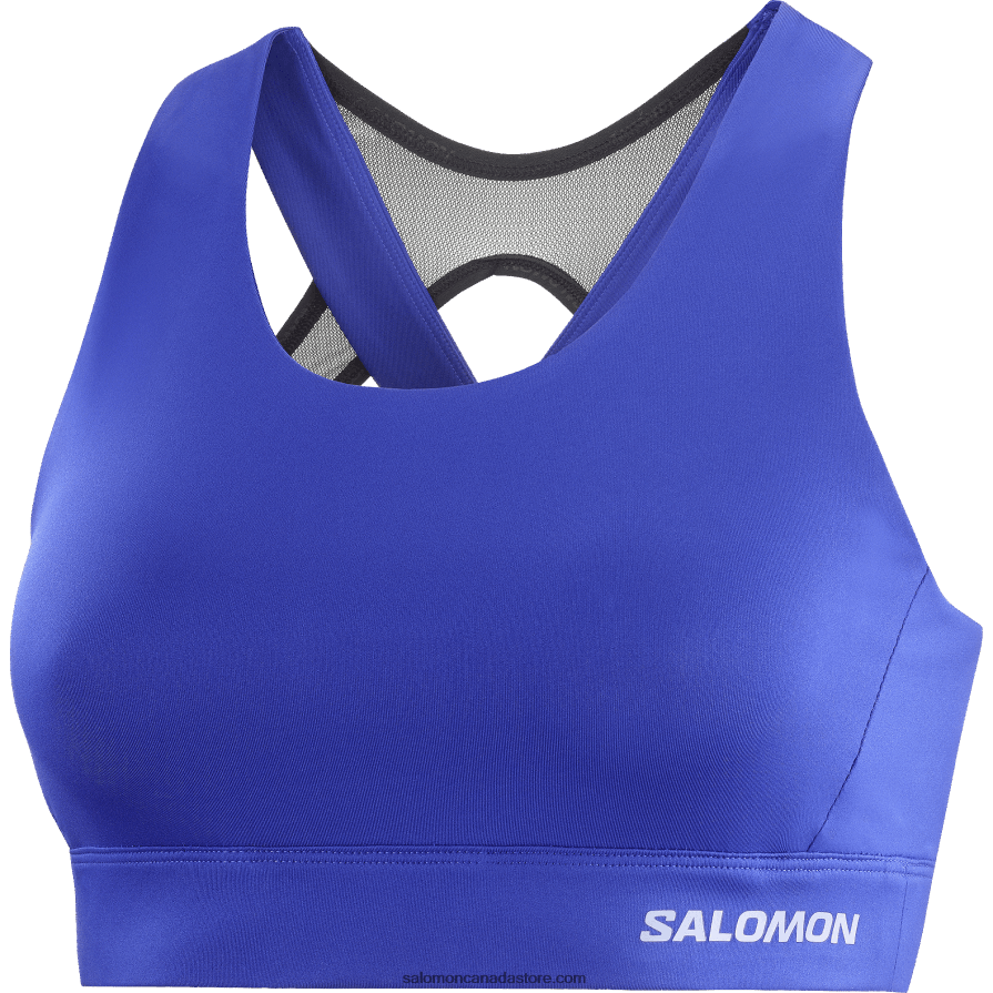 Women\'s Sports Bra - Cross Run Salomon Surf The Web/Deep Black X6B4FZ934