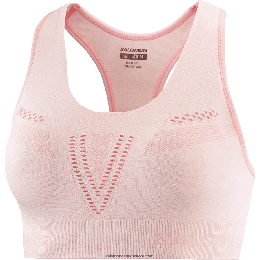 Women\'s Sports Bra - Essential Move On Seamless Salomon Cradle Pink/Heather X6B4FZ940