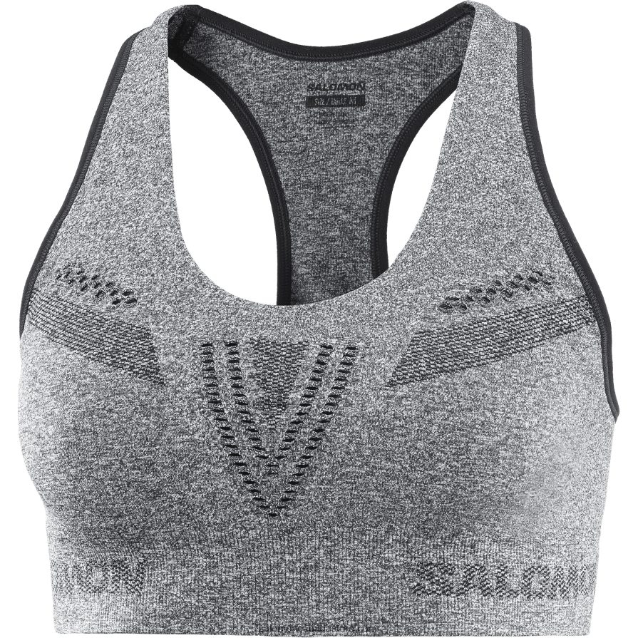 Women\'s Sports Bra - Essential Move On Seamless Salomon Deep Black/Heather/Reflective Silver X6B4FZ939
