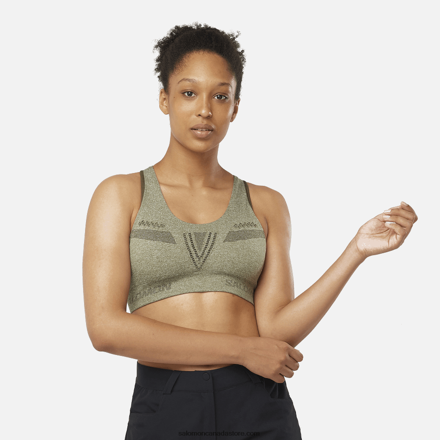 Women's Sports Bra - Essential Move On Seamless Salomon Grape Leaf/Heather X6B4FZ938