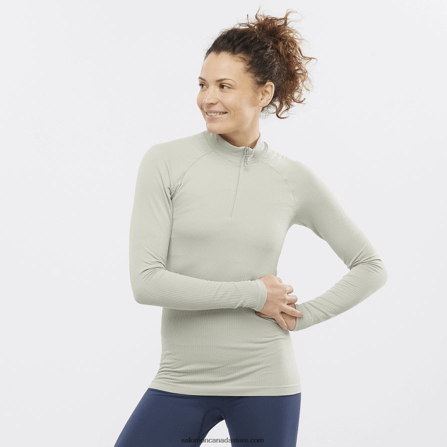 Women's Long Sleeve Baselayer - Essential Seamless Salomon Wrought Iron X6B4FZ923