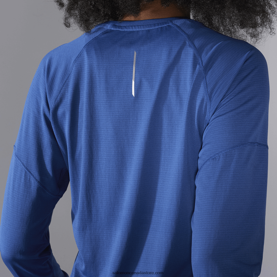 Women\'s Long Sleeve T-Shirt - Cross Run Salomon Navy Peony X6B4FZ920