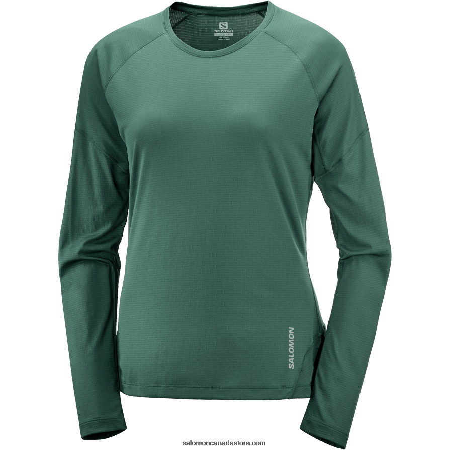 Women\'s Long Sleeve T-Shirt - Cross Run Salomon Ponderosa Pine X6B4FZ921