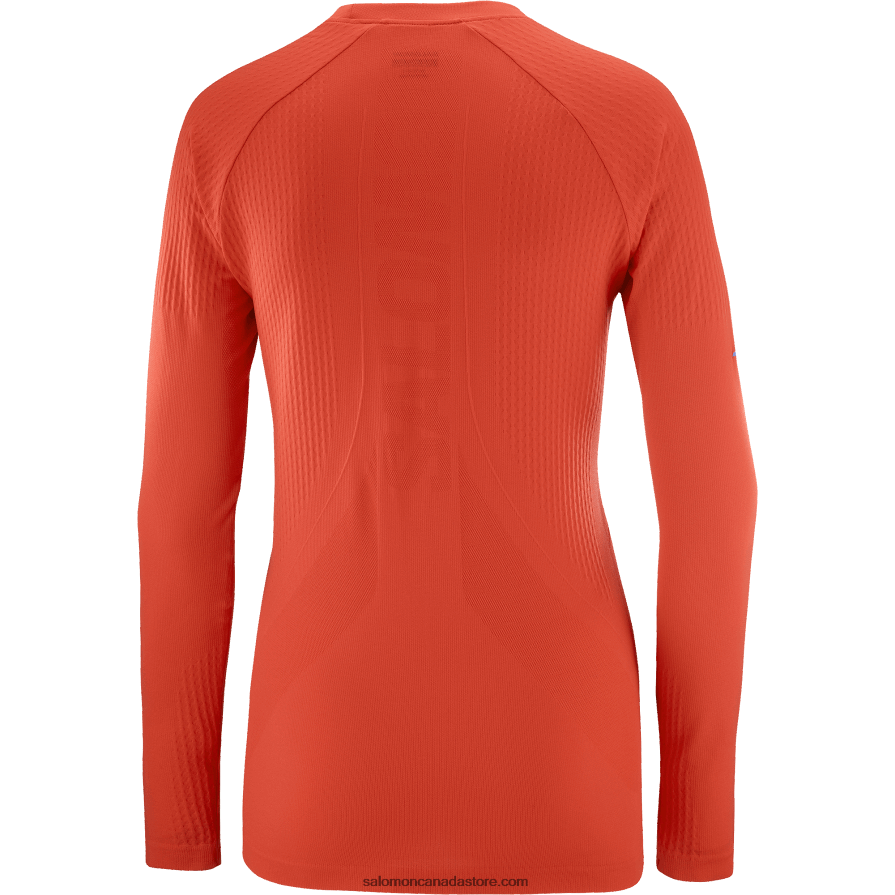 Women\'s Long Sleeve T-Shirt - Sense Aero Seamless Salomon Fiery Red X6B4FZ909