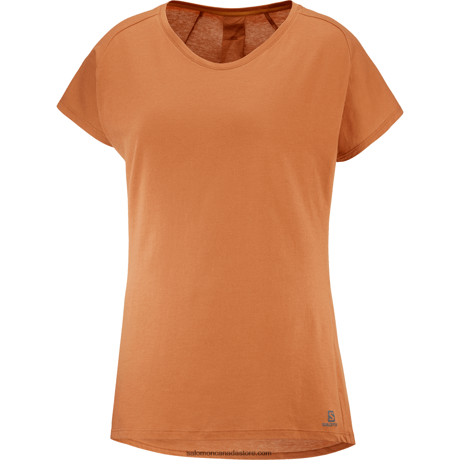 Women\'s Short Sleeve T-Shirt - Essential Shaped Salomon Honey Ginger X6B4FZ895